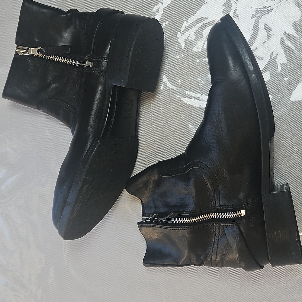Rag & Bone Black Leather Ankle Boots Size 8 - Picture 4 of 10